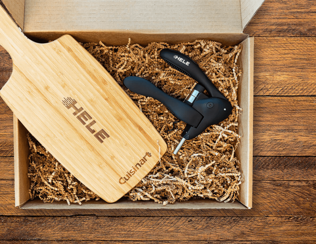 Custom kitchen kit for Hele including a cutting board
