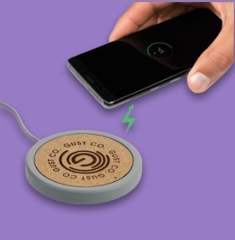 Custom wireless phone charger for your desk or office.