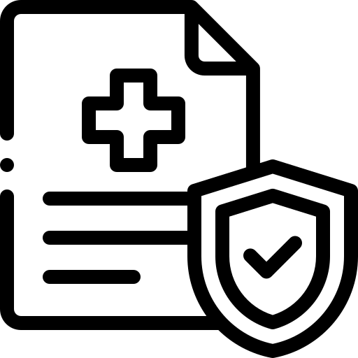 medical paper and shield - health insurance